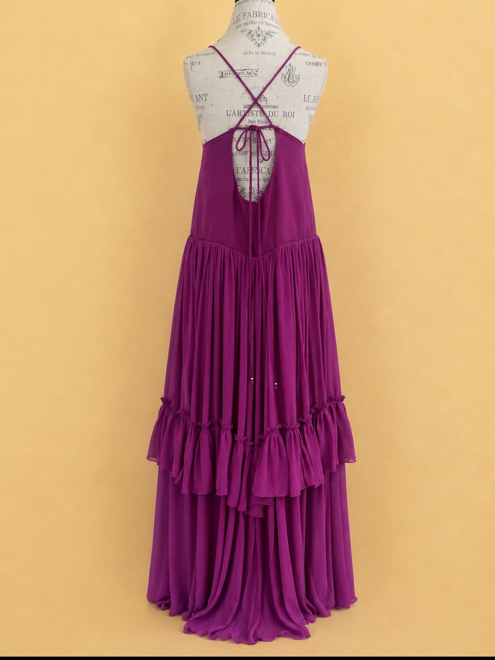Free People Soliana Plum Drop Waist Tiered Maxi Dress Medium Excellent Condition - Picture 7 of 11